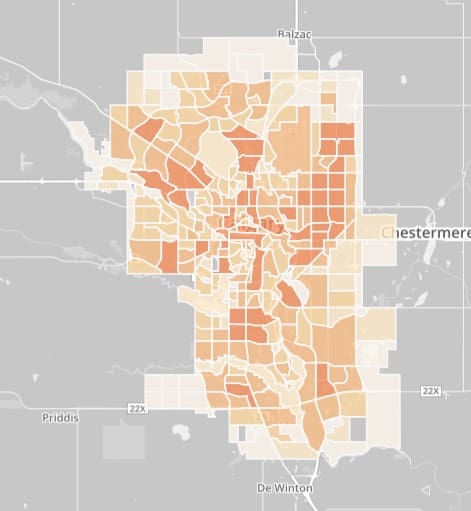 Screenshot of Calgary crime map